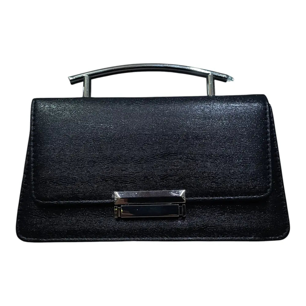 Poșetă plic elegantă cu mâner metalic 227 negru