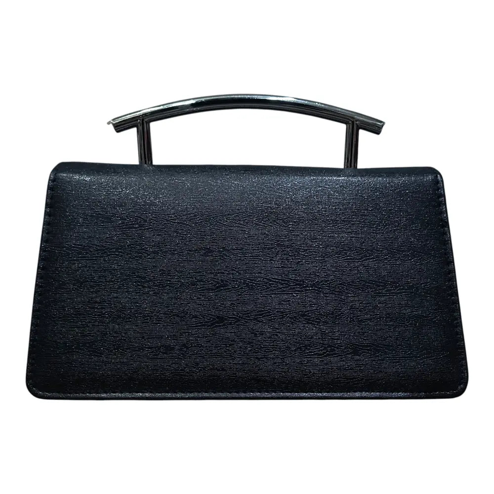 Poșetă plic elegantă cu mâner metalic 227 negru