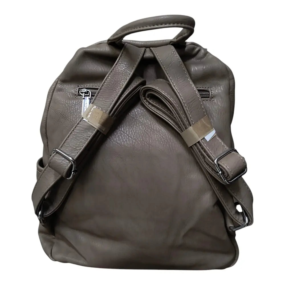 Rucsac taupe 8017 cu fermoare multiple