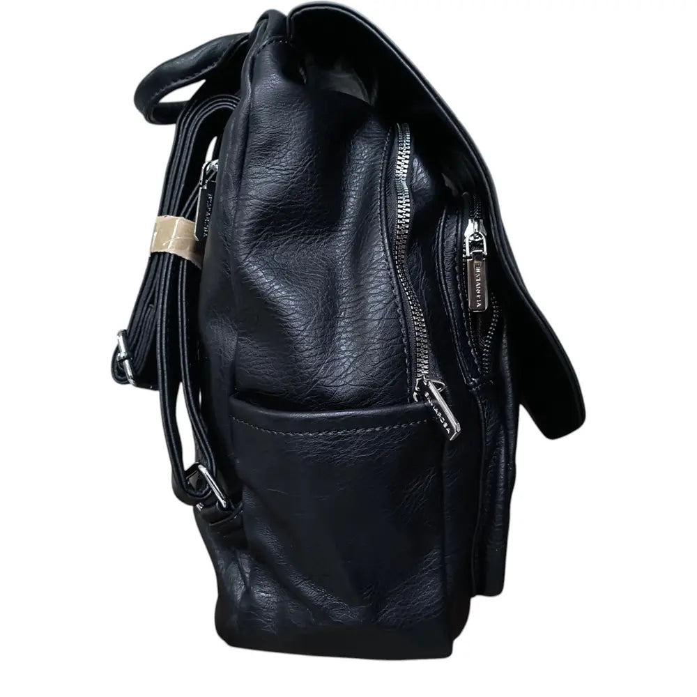 Rucsac negru 8017 cu fermoare multiple