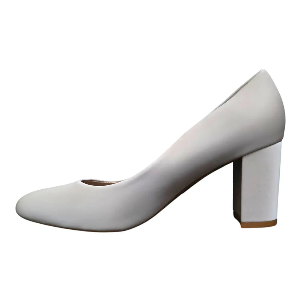 Pantofi damă 388-16 bej cu toc gros