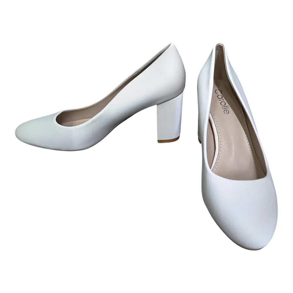 Pantofi damă 388-16 bej cu toc gros