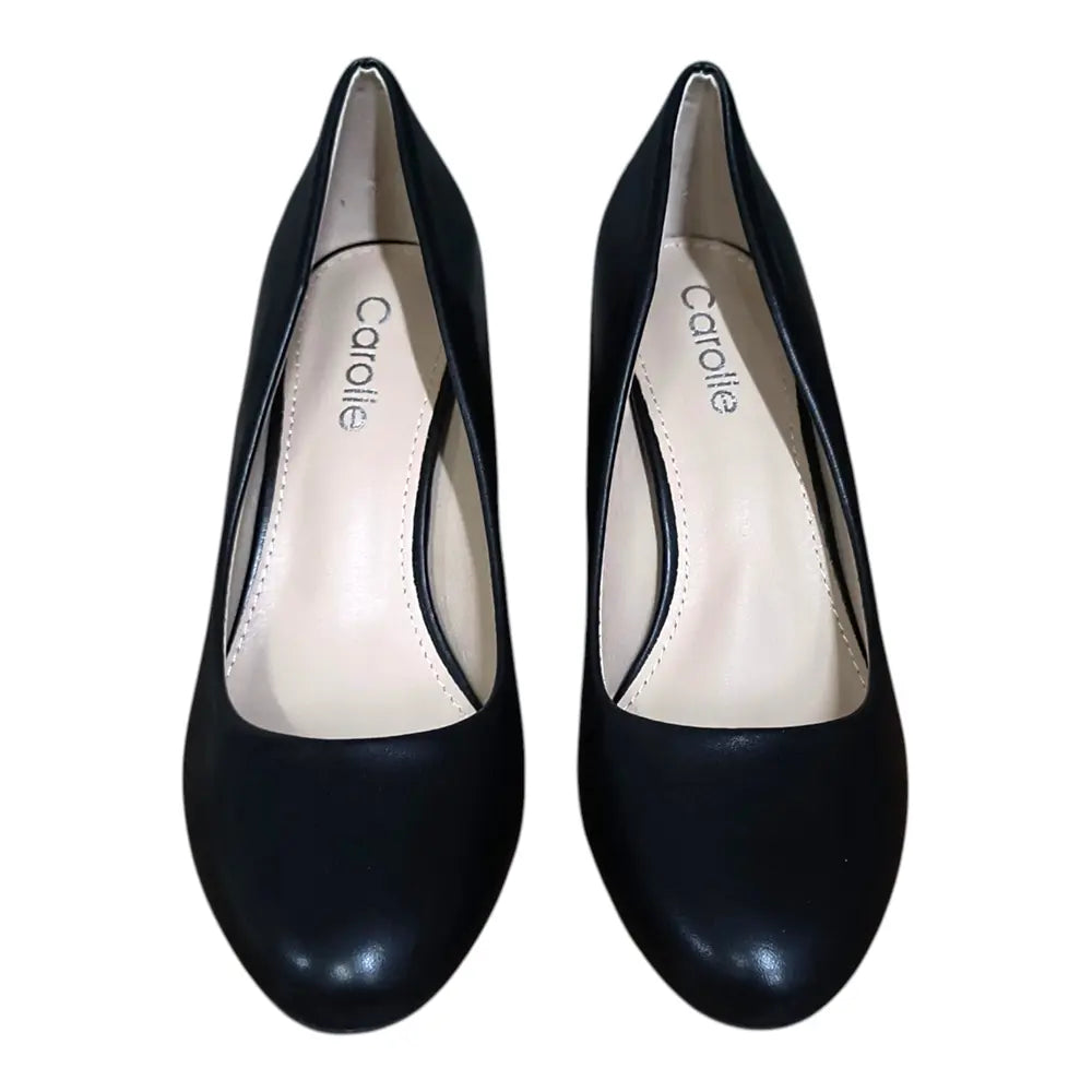 Pantofi damă 388-16 negru cu toc gros