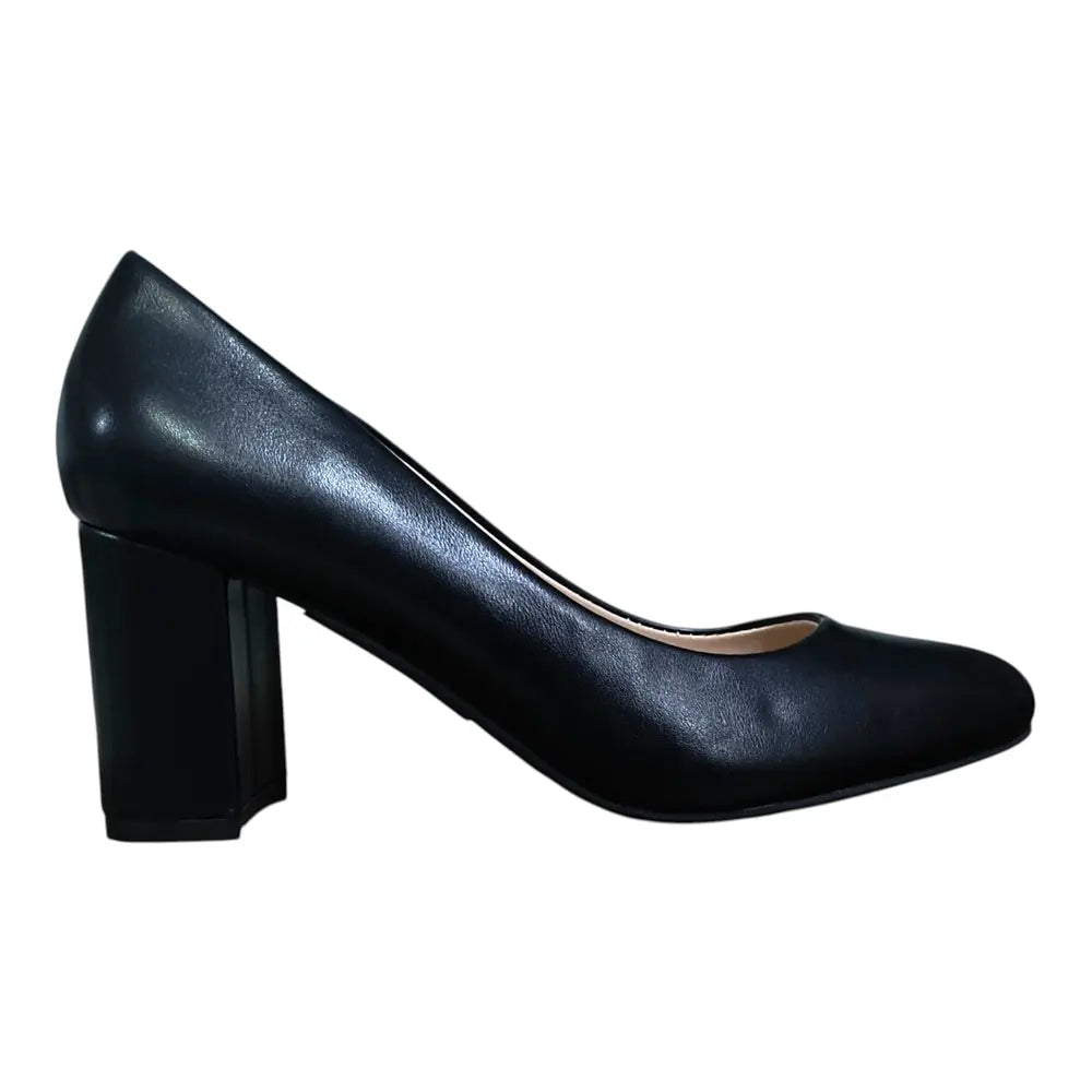 Pantofi damă 388-16 negru cu toc gros