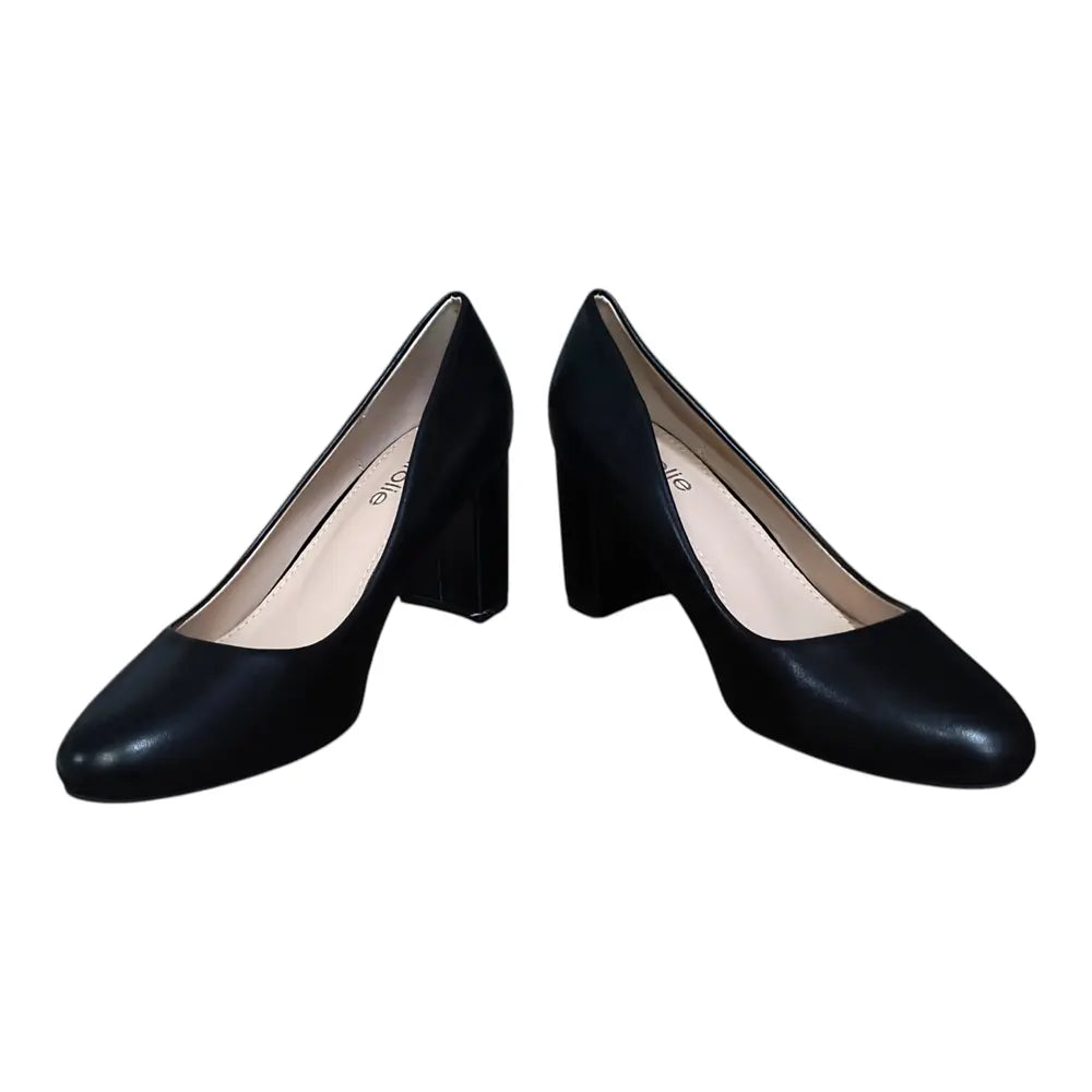 Pantofi damă 388-16 negru cu toc gros