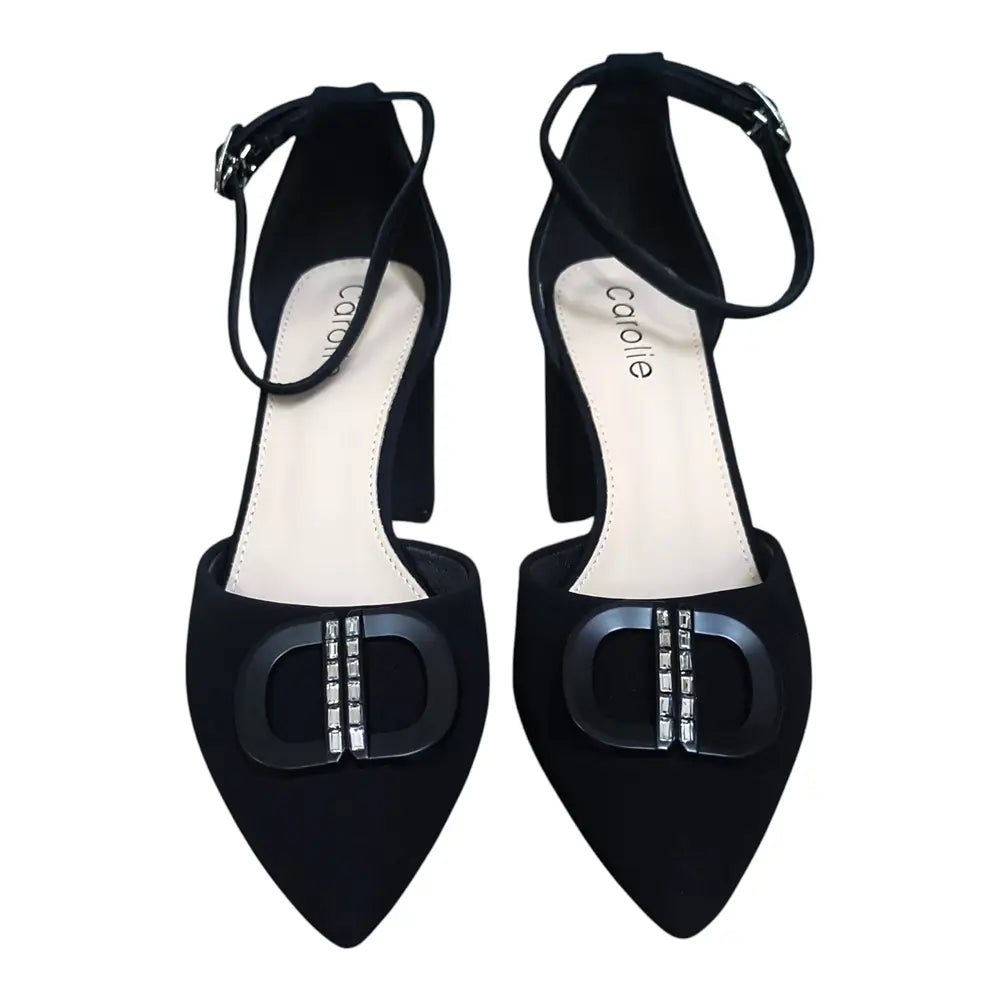 Pantofi damă L161 negri cu toc gros