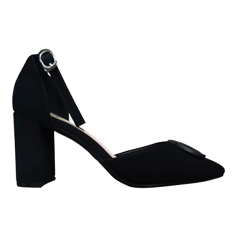 Pantofi damă L161 negri cu toc gros
