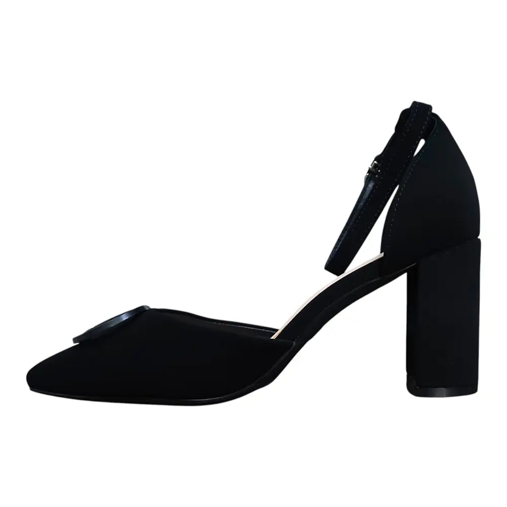Pantofi damă L161 negri cu toc gros