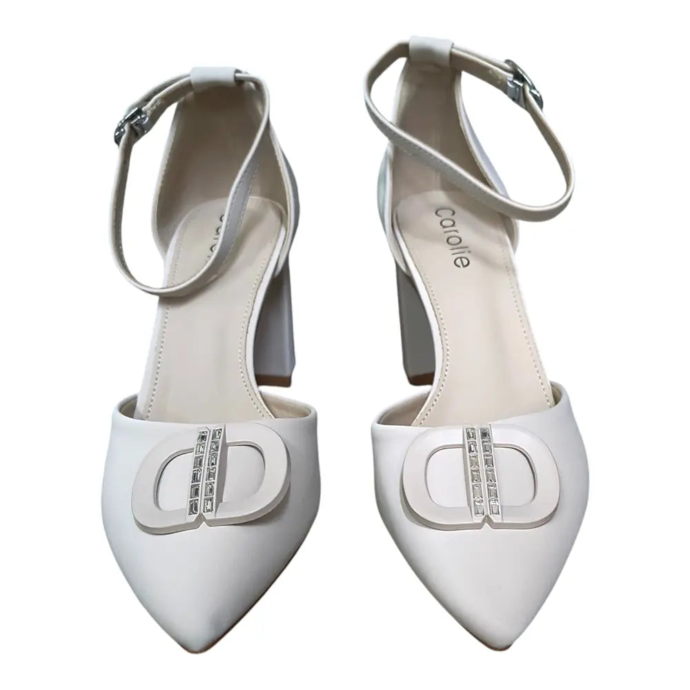 Pantofi damă L161 apricot cu toc gros
