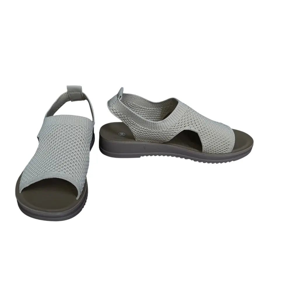 Sandale 2201 bej elastice cu talpă joasă