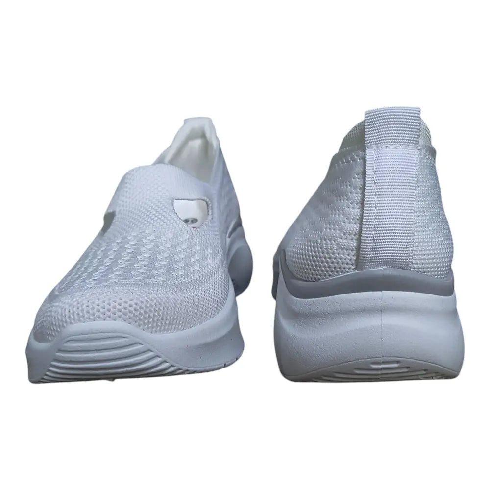 Pantofi sport albi slip-on cu talpă înaltă LA347