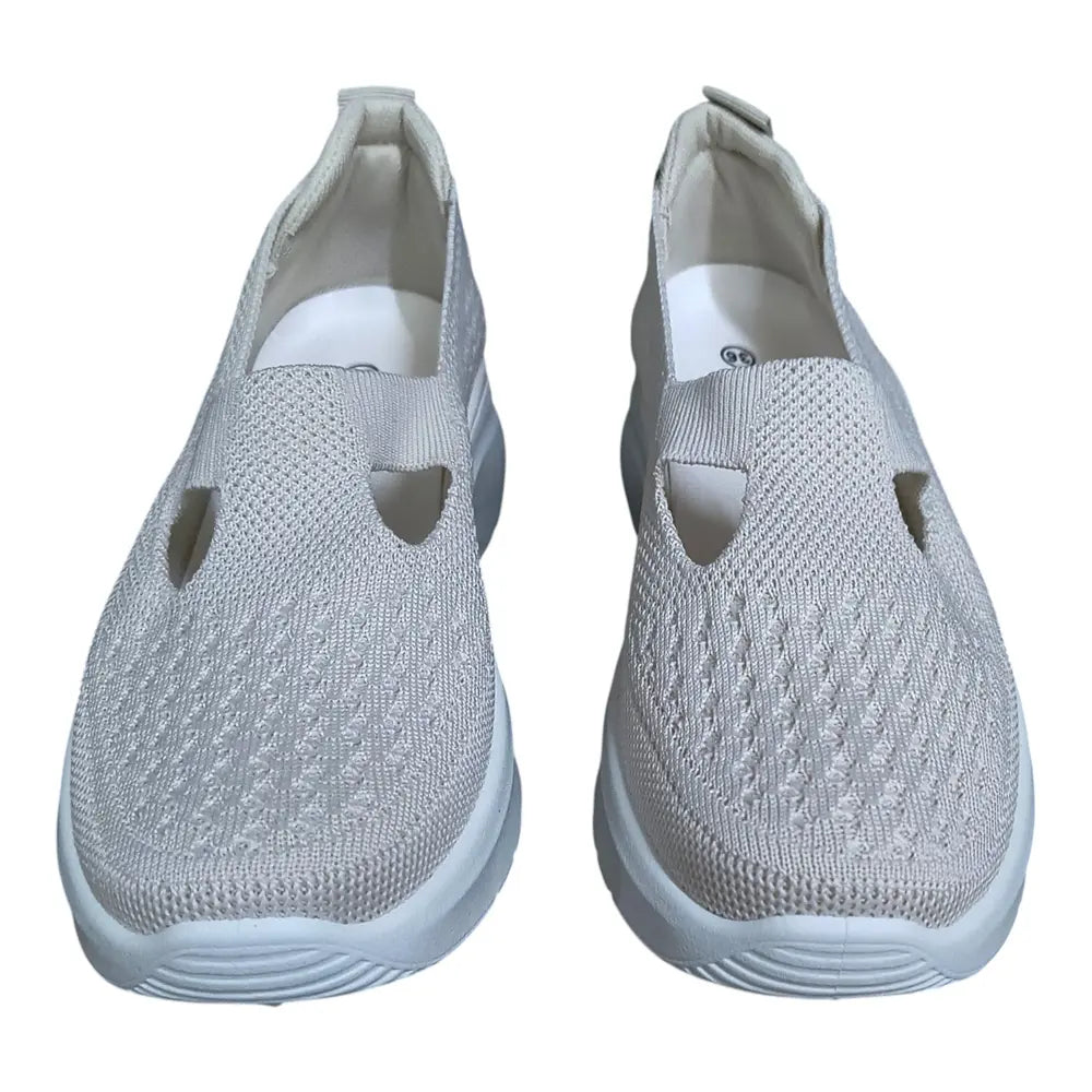 Pantofi sport bej slip-on cu talpă înaltă LA347