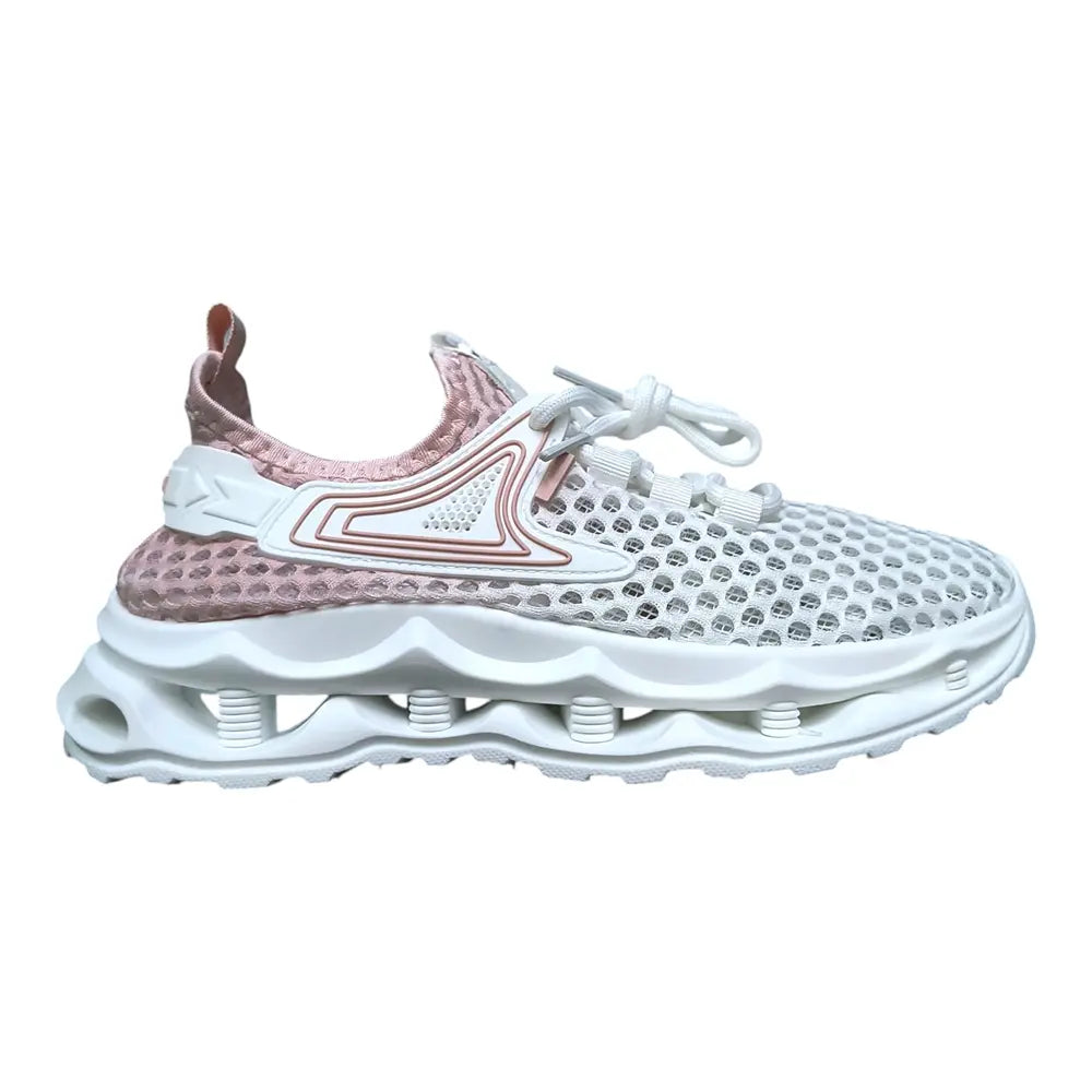 Pantofi sport damă albi cu roz 629
