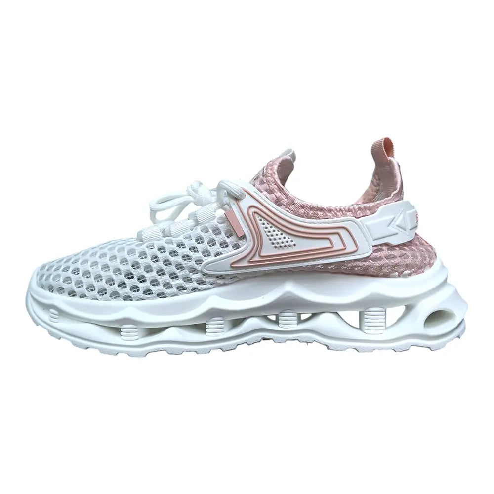 Pantofi sport damă albi cu roz 629