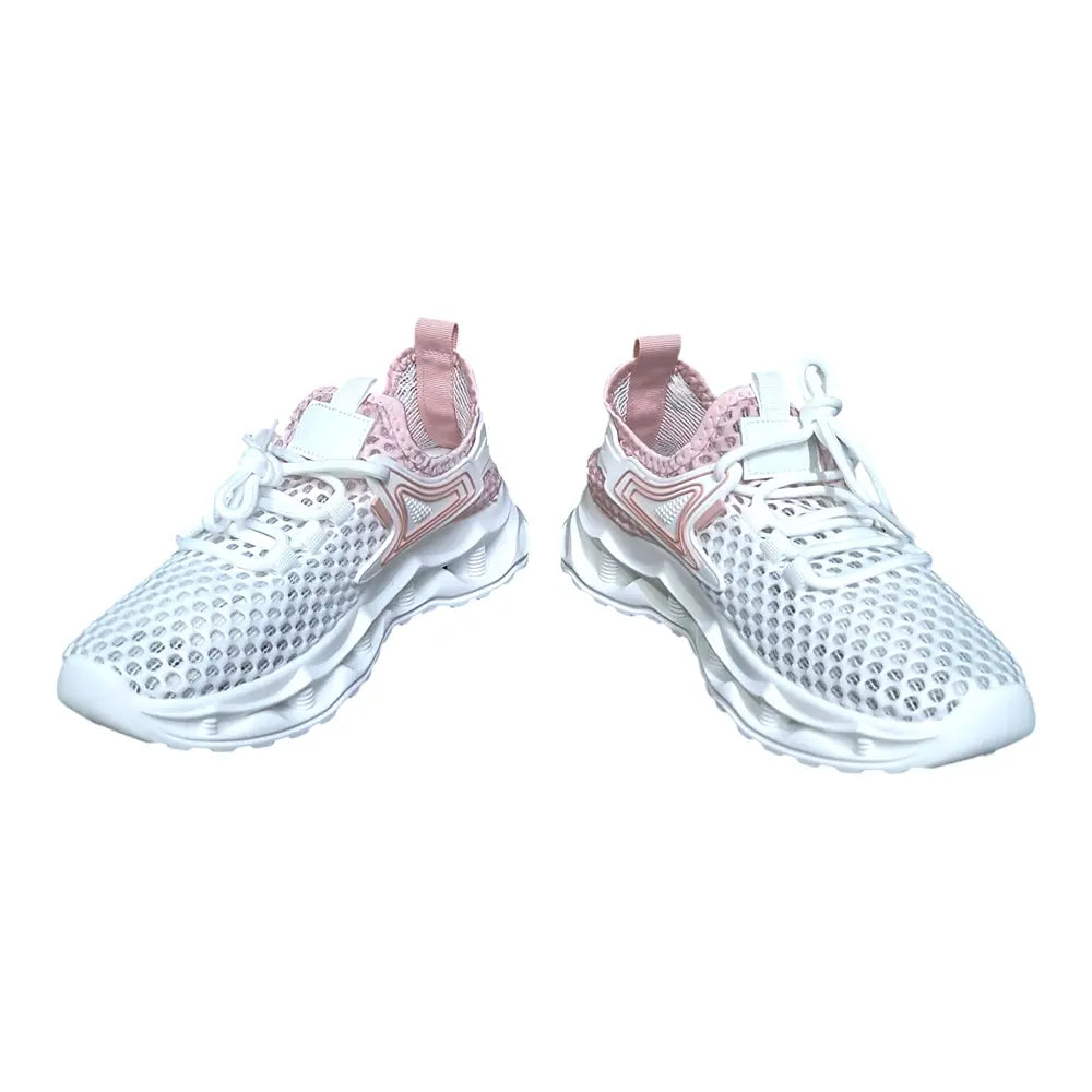 Pantofi sport damă albi cu roz 629