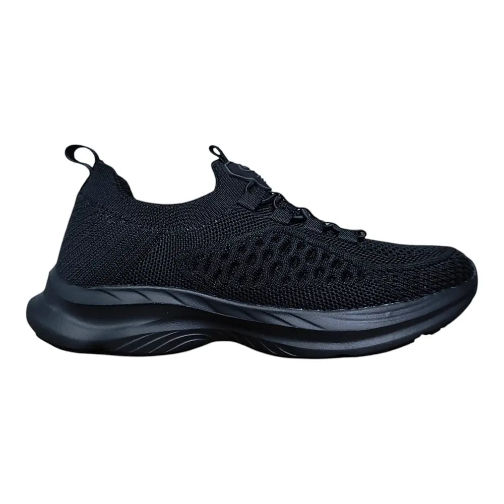 Pantofi sport negri cu material textil elastic EC02