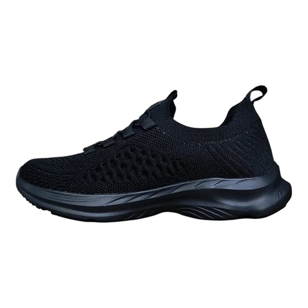 Pantofi sport negri cu material textil elastic EC02