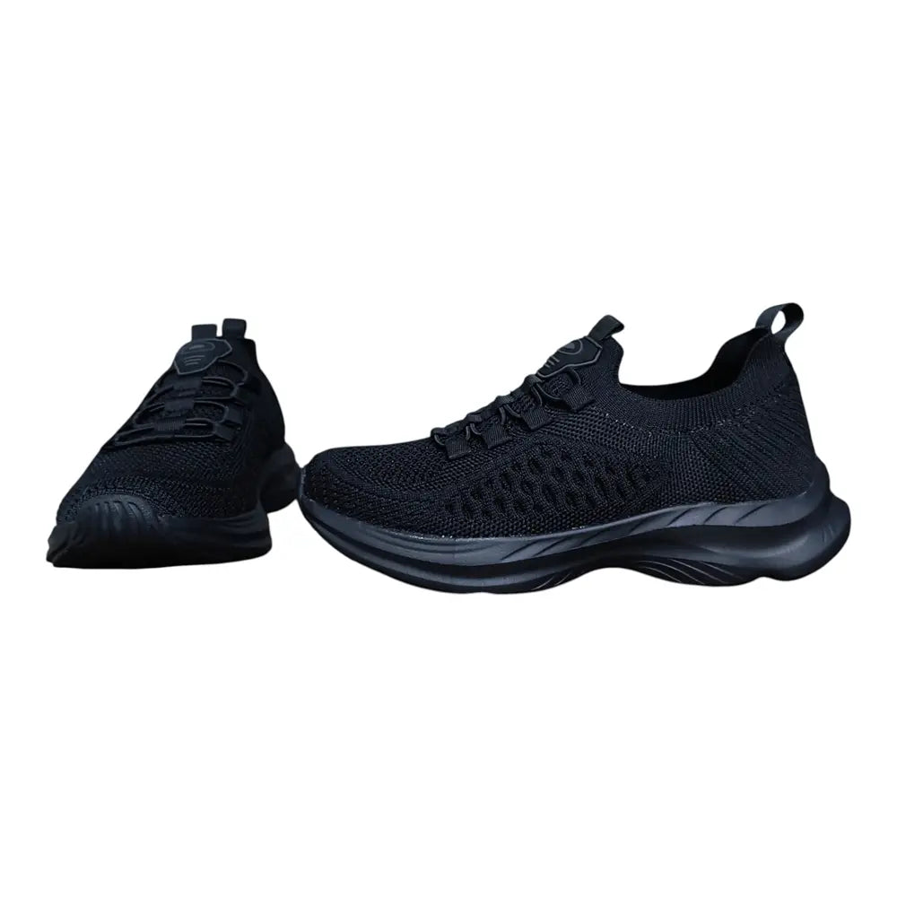Pantofi sport negri cu material textil elastic EC02