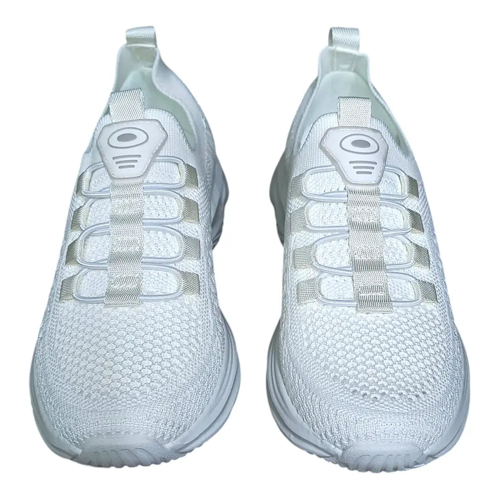 Pantofi sport albi cu material textil elastic EC02