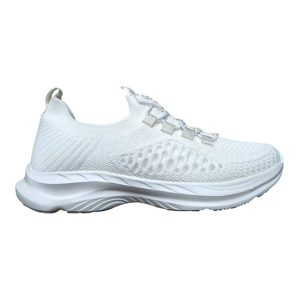 Pantofi sport albi cu material textil elastic EC02