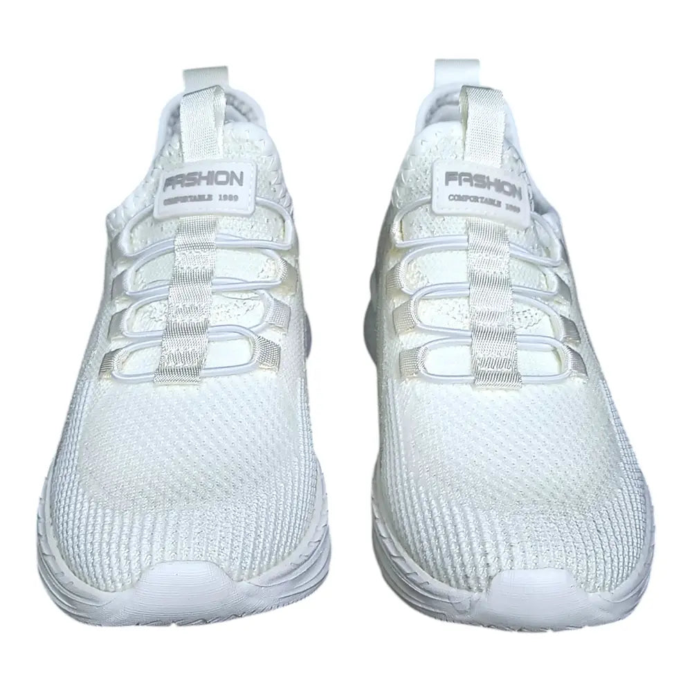 Pantofi sport damă albi cu talpă înaltă EC03
