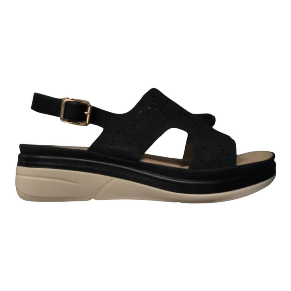 Sandale cu model perforat 018 negre