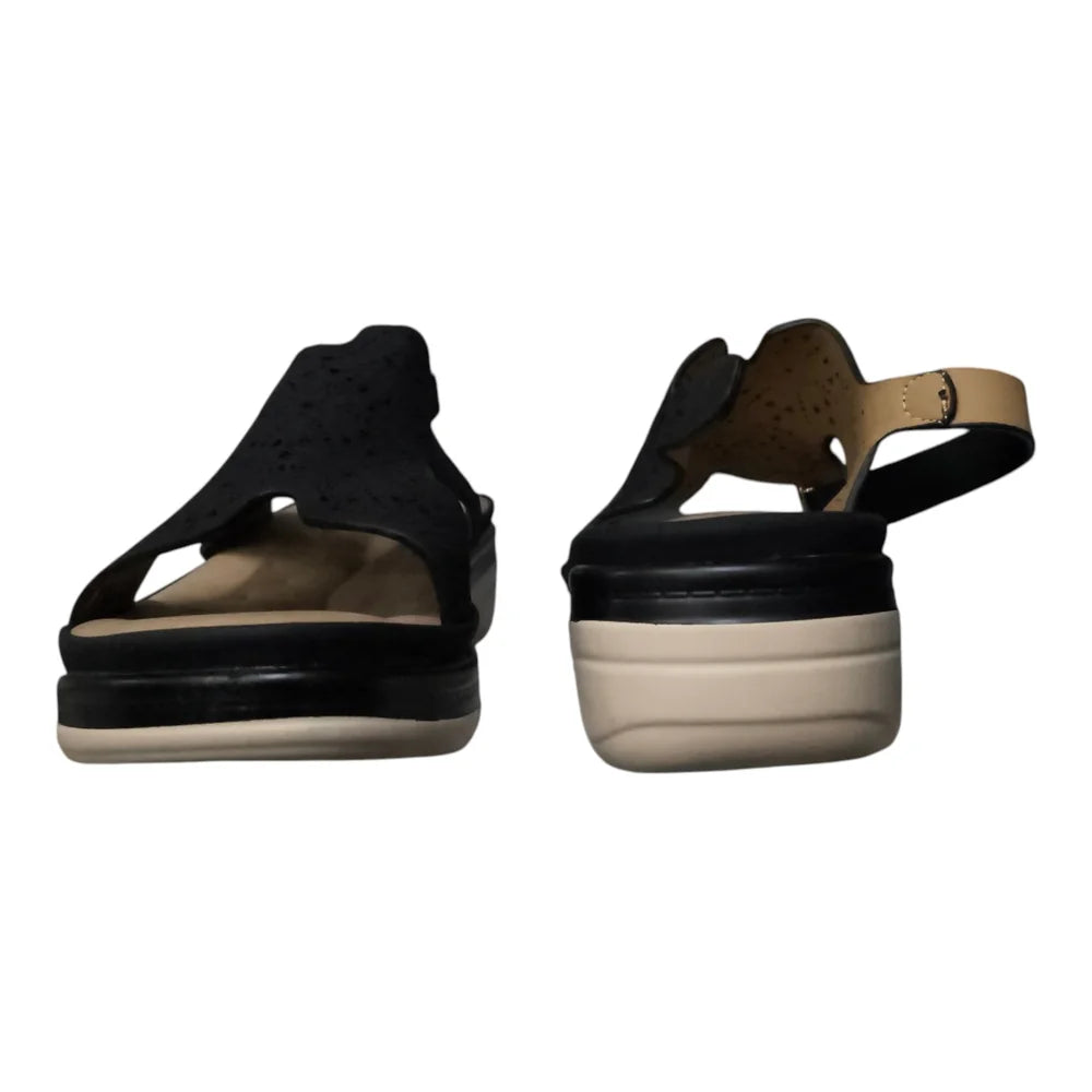 Sandale cu model perforat 018 negre