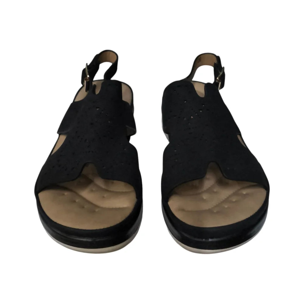Sandale cu model perforat 018 negre