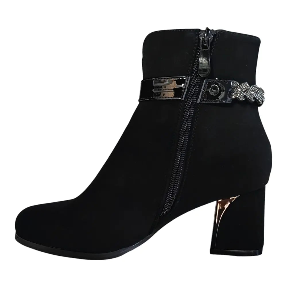 Botine negre din piele ecologică 357 negru