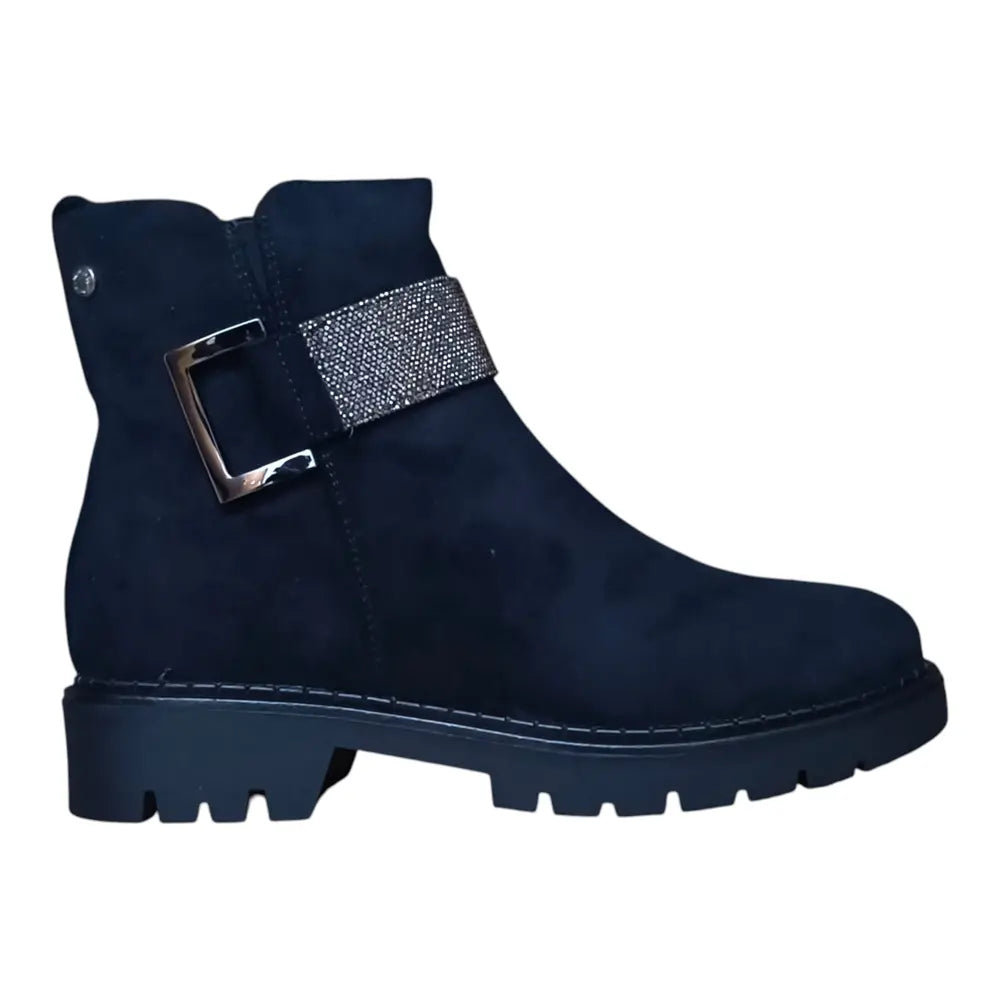 Botine damă din piele velur ecologică C83 negru