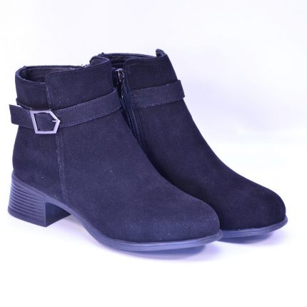 botine piele intoarsa 25115 negre