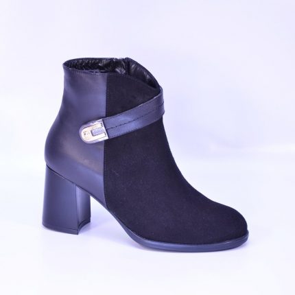 botine cu toc gros 5101 negru