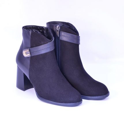 botine cu toc gros 5101 negru