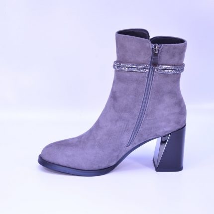 botine toc gros 121 gri velur