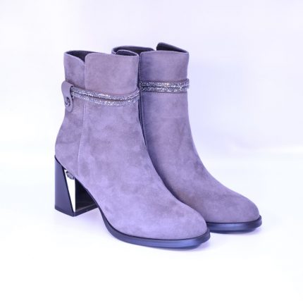 botine toc gros 121 gri velur