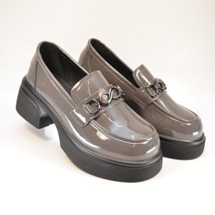 loafers dama piele 2628 gri lac