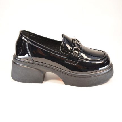 loafers dama piele 2628 negri lac