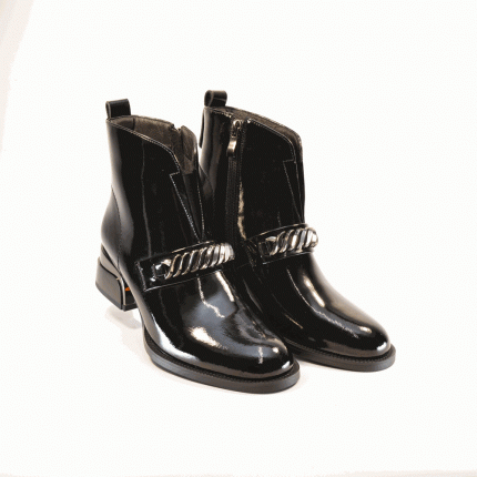 botine dama 896 negre lacuite