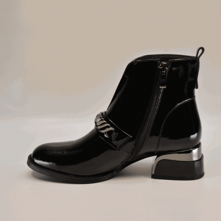 botine dama 896 negre lacuite