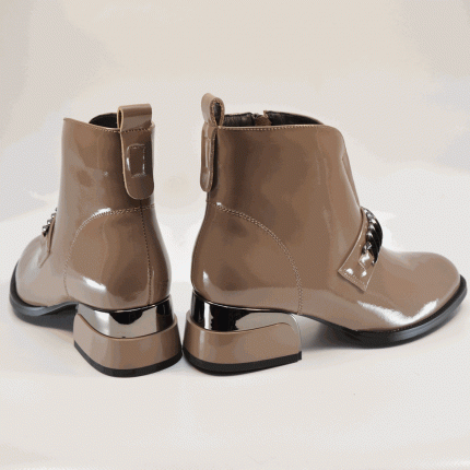 botine dama 896 bej lacuite