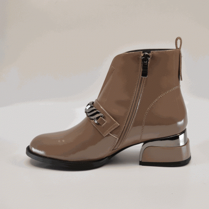 botine dama 896 bej lacuite